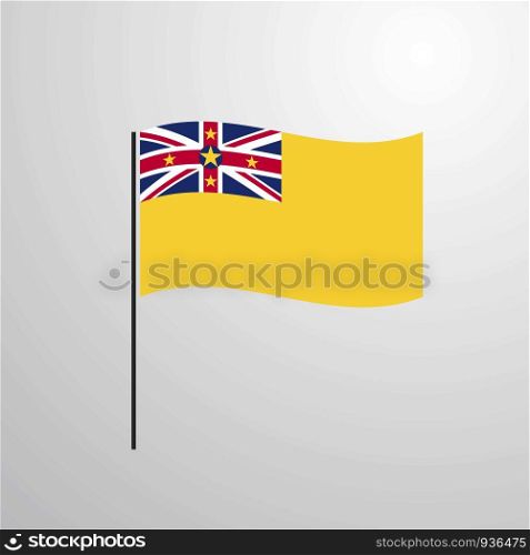 Niue waving Flag