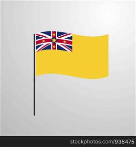 Niue waving Flag