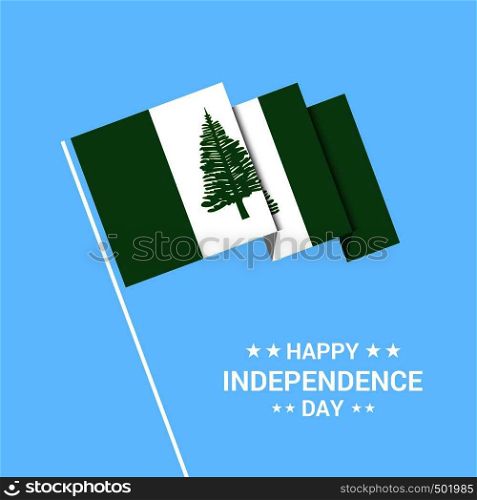 NJorfolk Island Independence day typographic design with flag vector