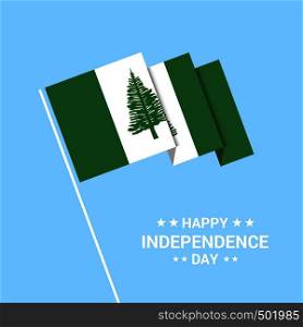 NJorfolk Island Independence day typographic design with flag vector