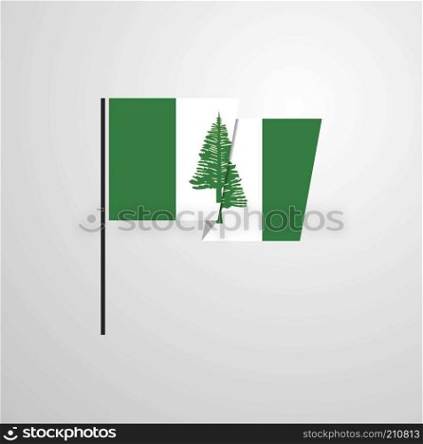 NJorfolk Island waving Flag design vector