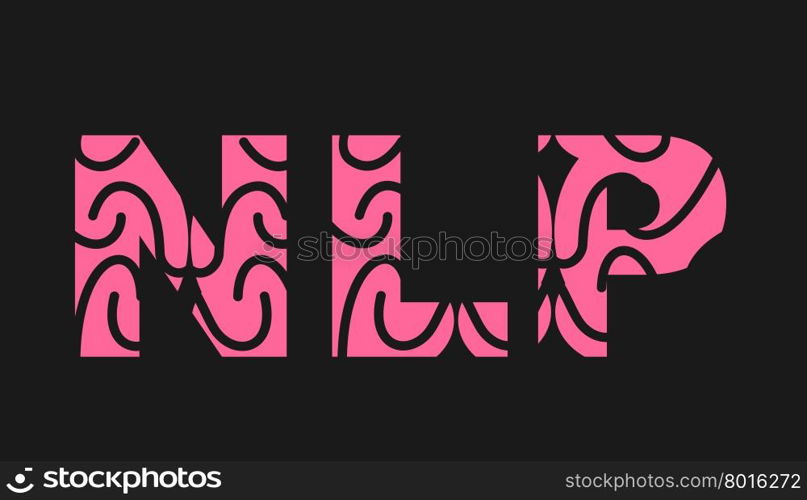 NLP. Font of brain texture. Vector illustration.&#xA;