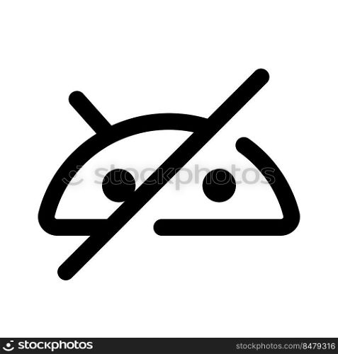 No access to android operating system with a cross sign