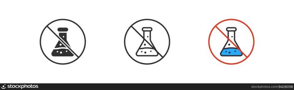 No added preservative icon isolated on white background. Chemistry symbol. No chemical additives, artificial flavours, healthy food, lifestyle. Flat design for web UI. Vector illustration.