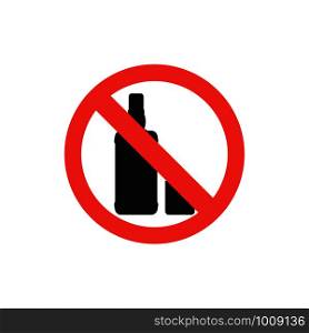 no alcohol bottle of alcoholic drink and sign ban. alcohol, bottle of alcoholic drink and sign ban