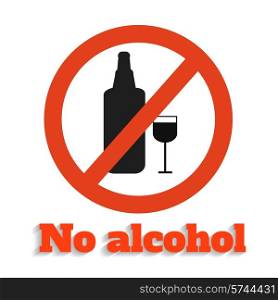 No alcohol icon on white