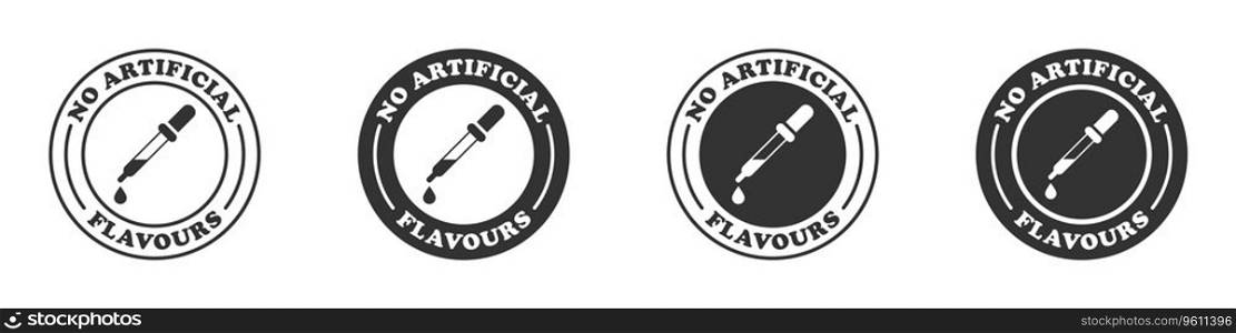No artificial flavors icon set. Vector illustration.