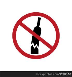 No bottles or glass sign vector icon