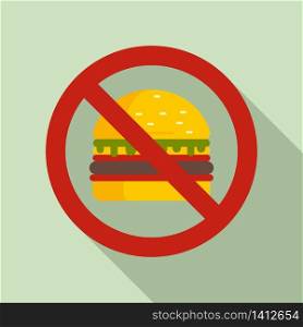 No burger eat icon. Flat illustration of no burger eat vector icon for web design. No burger eat icon, flat style