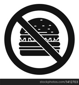 No burger eat icon. Simple illustration of no burger eat vector icon for web design isolated on white background. No burger eat icon, simple style