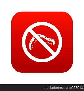 No caterpillar sign icon digital red for any design isolated on white vector illustration. No caterpillar sign icon digital red