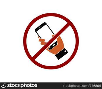no cell phone,mobile phone prohibited illustration vector