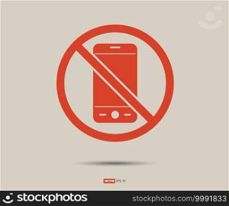 No cell phone, Mobile Phone prohibited, phone logo vector illustration