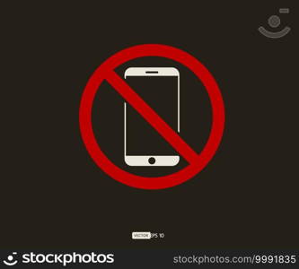 No cell phone, Mobile Phone prohibited, phone logo vector illustration