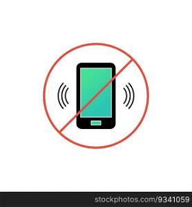 No cell phone sign. Icon no talking and calling. Cell phone prohibition