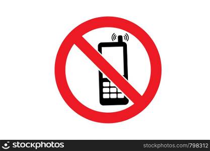 No cell phone sign on white background..Vector illustration EPS10. No cell phone sign on white background.
