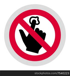 No Chewing Gum forbidden sign, modern round sticker. Forbidden sign, modern round sticker