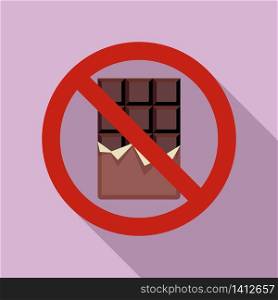No chocolate bar icon. Flat illustration of no chocolate bar vector icon for web design. No chocolate bar icon, flat style