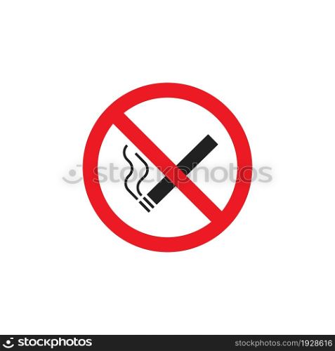 No cigarette simple illustration. No smoke icon. No tabacco concept sign in vector flat style.
