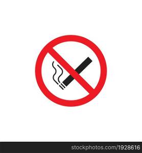 No cigarette simple illustration. No smoke icon. No tabacco concept sign in vector flat style.