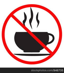 no coffee cup icon on white background. flat style. no coffee cup icon for your web site design, logo, app, UI. no tea symbol. prohibition sign.