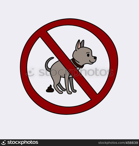 No Dog Pooping Information Sign Vector Illustration No Dog Pooping