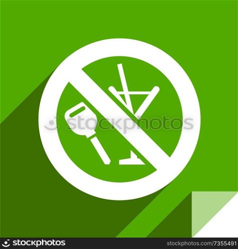 No drink sign,transport flat icon, sticker square shape, modern color. Transport flat sticker