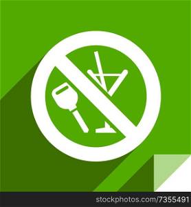 No drink sign,transport flat icon, sticker square shape, modern color. Transport flat sticker