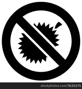 No durian forbidden sign, modern round sticker