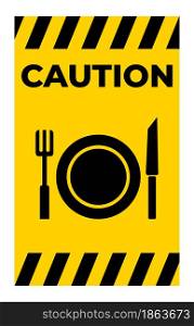 No Eating Symbol Sign Isolate On White Background,Vector Illustration