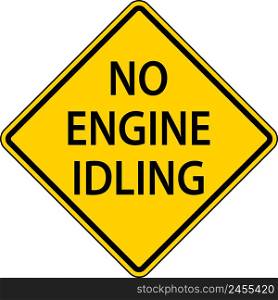 No Engine Idling Sign On White Background