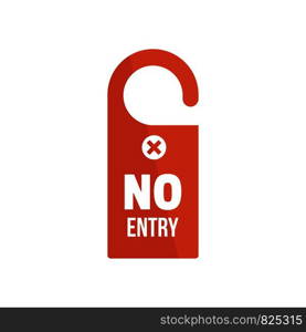 No entry door hanger icon. Flat illustration of no entry door hanger vector icon for web design. No entry door hanger icon, flat style