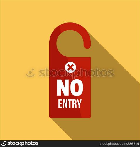 No entry door hanger icon. Flat illustration of no entry door hanger vector icon for web design. No entry door hanger icon, flat style