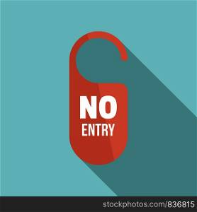No entry paper door hanger icon. Flat illustration of no entry paper door hanger vector icon for web design. No entry paper door hanger icon, flat style