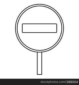 No entry road sign icon. Outline illustration of no entry road sign vector icon for web. No entry road sign icon, outline style