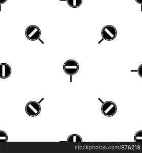 No entry sign pattern repeat seamless in black color for any design. Vector geometric illustration. No entry sign pattern seamless black