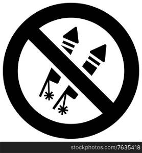 No fireworks forbidden sign, modern round sticker