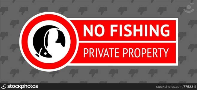 No fishing label, vector illustration 10eps. Sticker No fishing, vector illustration 10eps