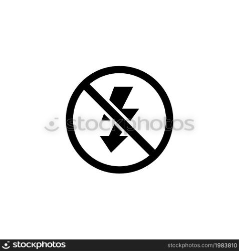 No Flash Photo, Camera Lighting Off. Flat Vector Icon illustration. Simple black symbol on white background. No Flash Photo, Camera Lighting Off sign design template for web and mobile UI element. No Flash Photo, Camera Lighting Off Flat Vector Icon
