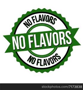 No flavors label or sticker on white background, vector illustration