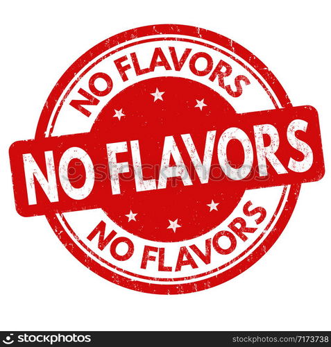 No flavors sign or stamp on white background, vector illustration