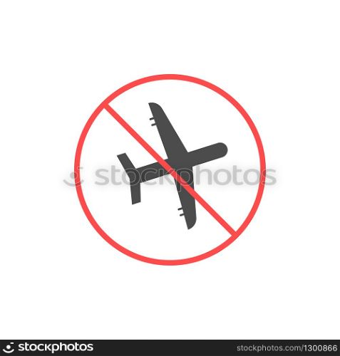 No flight icon. Warning plane in flat design. Vector EPS 10