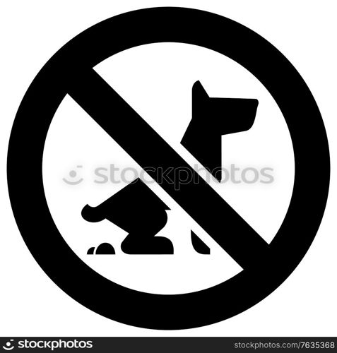 No Fouling Dog forbidden sign, modern round sticker