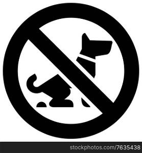 No Fouling Dog forbidden sign, modern round sticker