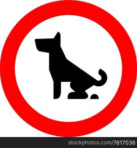 No Fouling Dog forbidden sign, modern round sticker, vector illustration. No Fouling Dog forbidden sign, modern round sticker