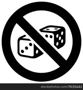 No gambling forbidden sign, modern round sticker