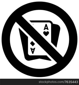 No gambling forbidden sign, modern round sticker