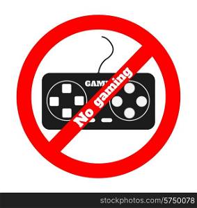 No gaming icon warning symbol on white