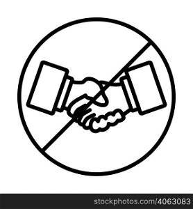 No Hand Shake Icon. Bold outline design with editable stroke width. Vector Illustration.