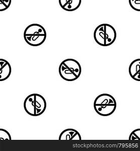 No horn traffic sign pattern repeat seamless in black color for any design. Vector geometric illustration. No horn traffic sign pattern seamless black